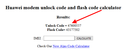 Huawei unlock code calculator